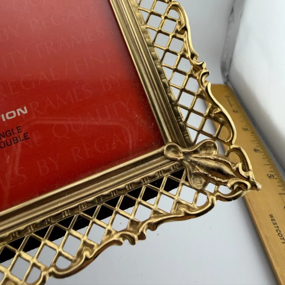 Regal Frames 8x10 Photo Frame Gold Tone Vintage Filigree Lattice Ornate